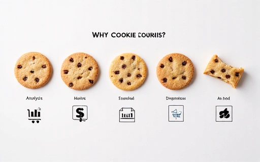 Diverse types of cookies depicted visually