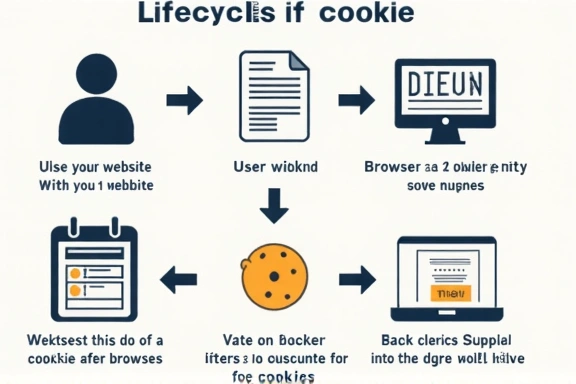 Infographic explaining the flow of cookies on a website